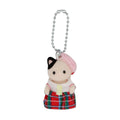 School Girl Tuxedo Cat Baby Key Chain - Image 1