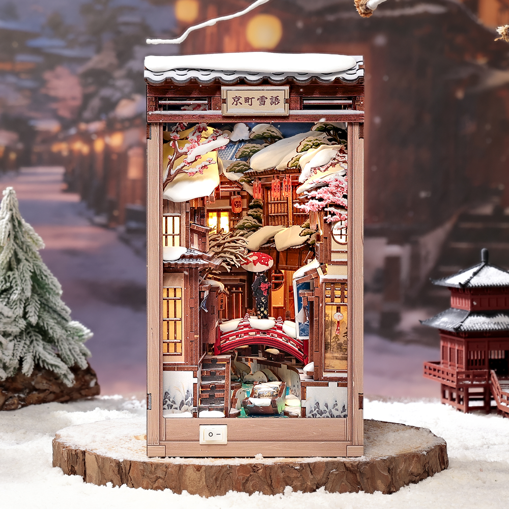 CUTEBEE DIY Book Nook Kit | Kyoto Snow Whisper - Image 1