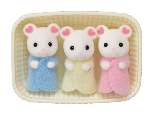EPOCH Sylvanian Families NE-108 Marshmallow Mouse Triplets Dolls, Safety Toy Mark Certified, Toy for Ages 3 Years and Up, Dollhouse - Image 4