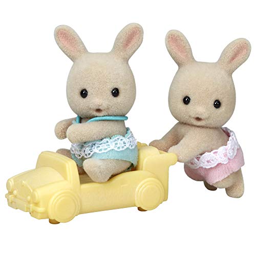 EPOCH Sylvanian Families U-88 Milk Rabbit Twins Dolls, Safety Toy Mark Certified, Toy for Ages 3 Years and Up, Dollhouse - Image 1