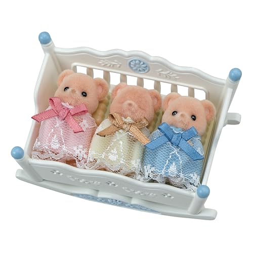 EPOCH Sylvanian Families FS-63 Biscuit Bear Triplets Healthy Set Dolls, Safety Toy Mark Certified, Toy for Ages 3 Years and Up, Dollhouse - Image 4