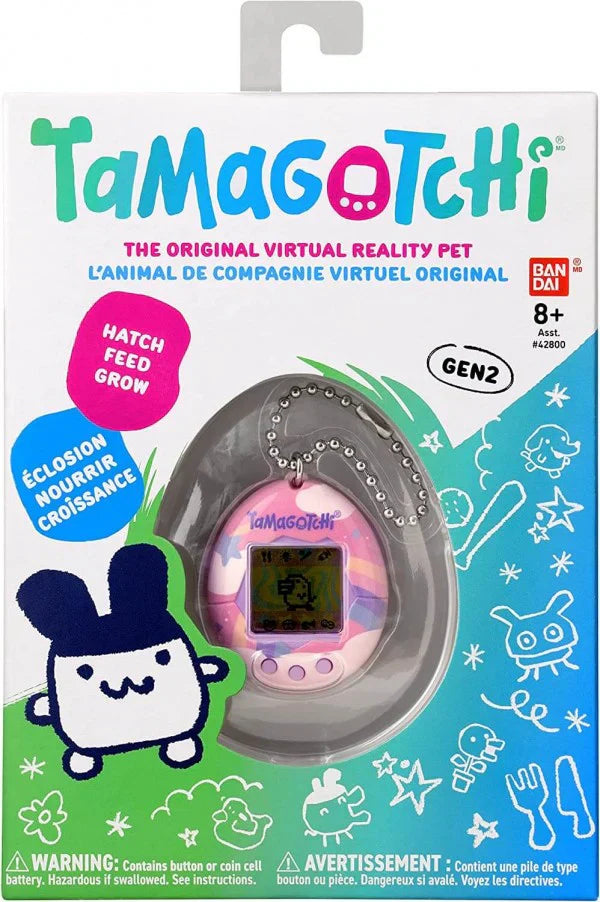 Original Tamagotchi 2nd Gen - Nostalgic Virtual Pet with Chain (CR2032 Included)