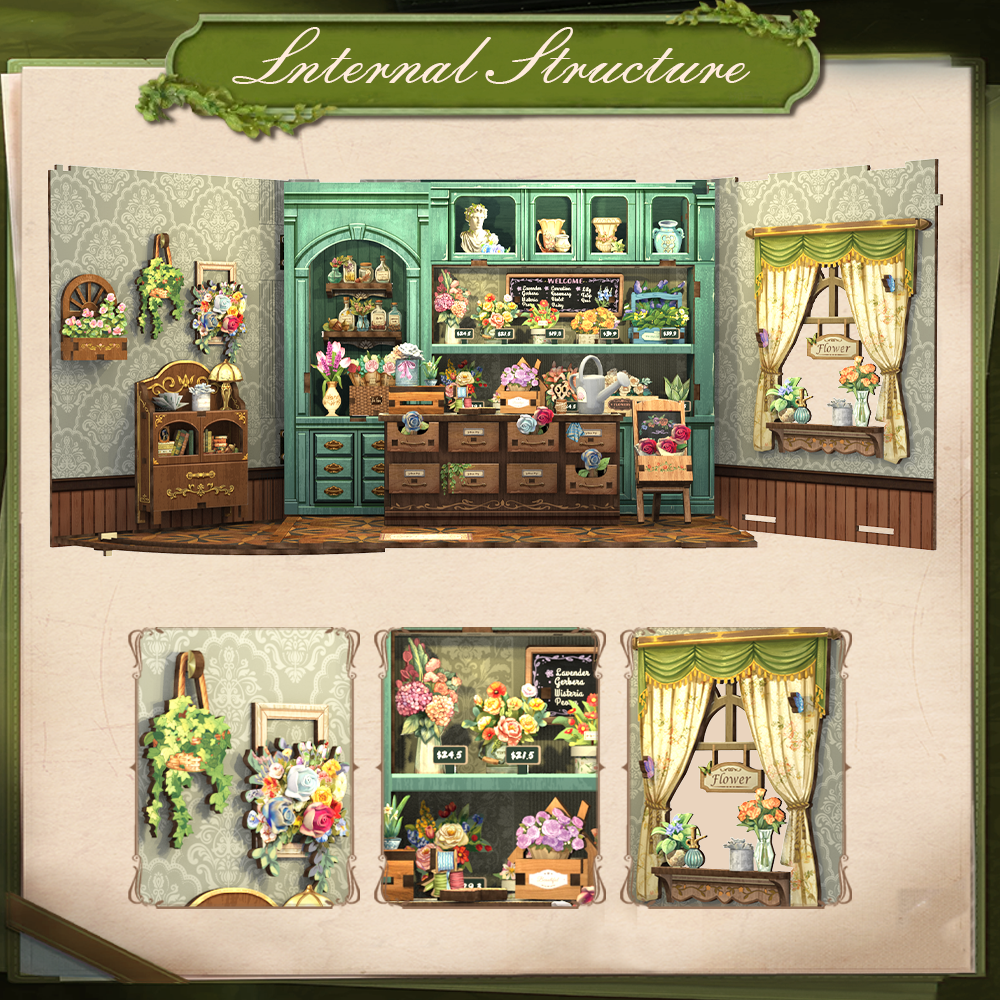 CUTEBEE DIY Dollhouse Kit | Blossom Florists - Image 6