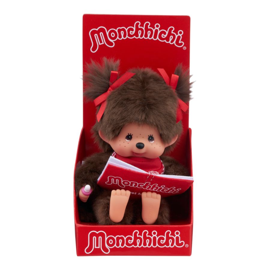 Sekiguchi Monchhichi Girl Reading Plush Doll 7 inch - Image 2