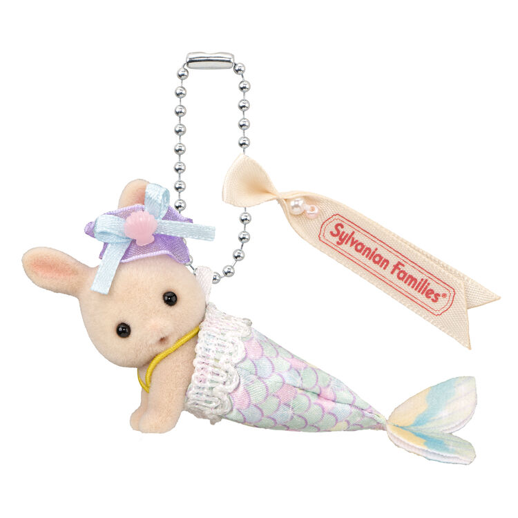 Calico Critters / Milk Rabbit Baby Keychain – Mermaid – Japan Original - Image 2