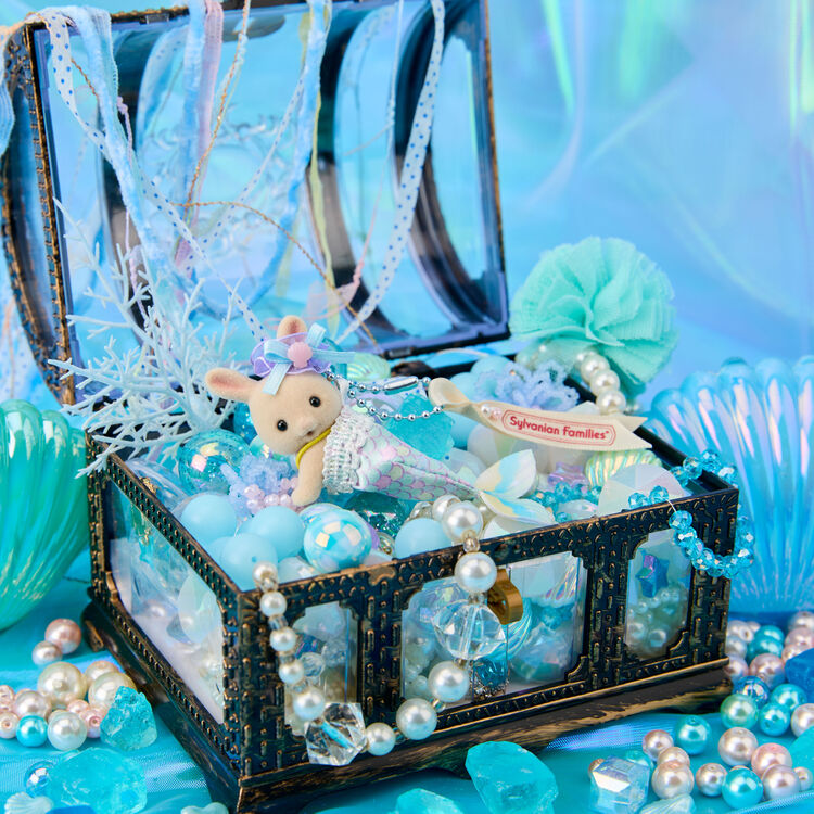 Calico Critters / Milk Rabbit Baby Keychain – Mermaid – Japan Original - Image 3