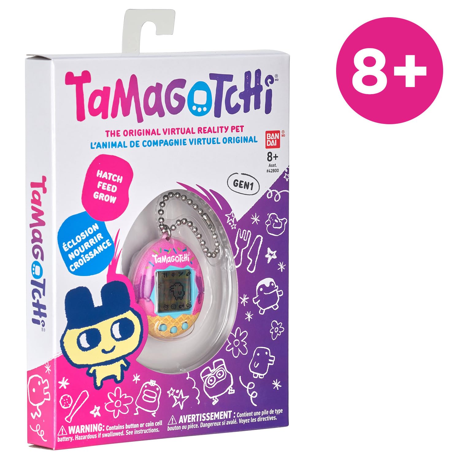 Bandai Tamagotchi Original Ice Cream Shell - Retro Virtual Pet Toy for Kids & Adults 8+ - Image 4