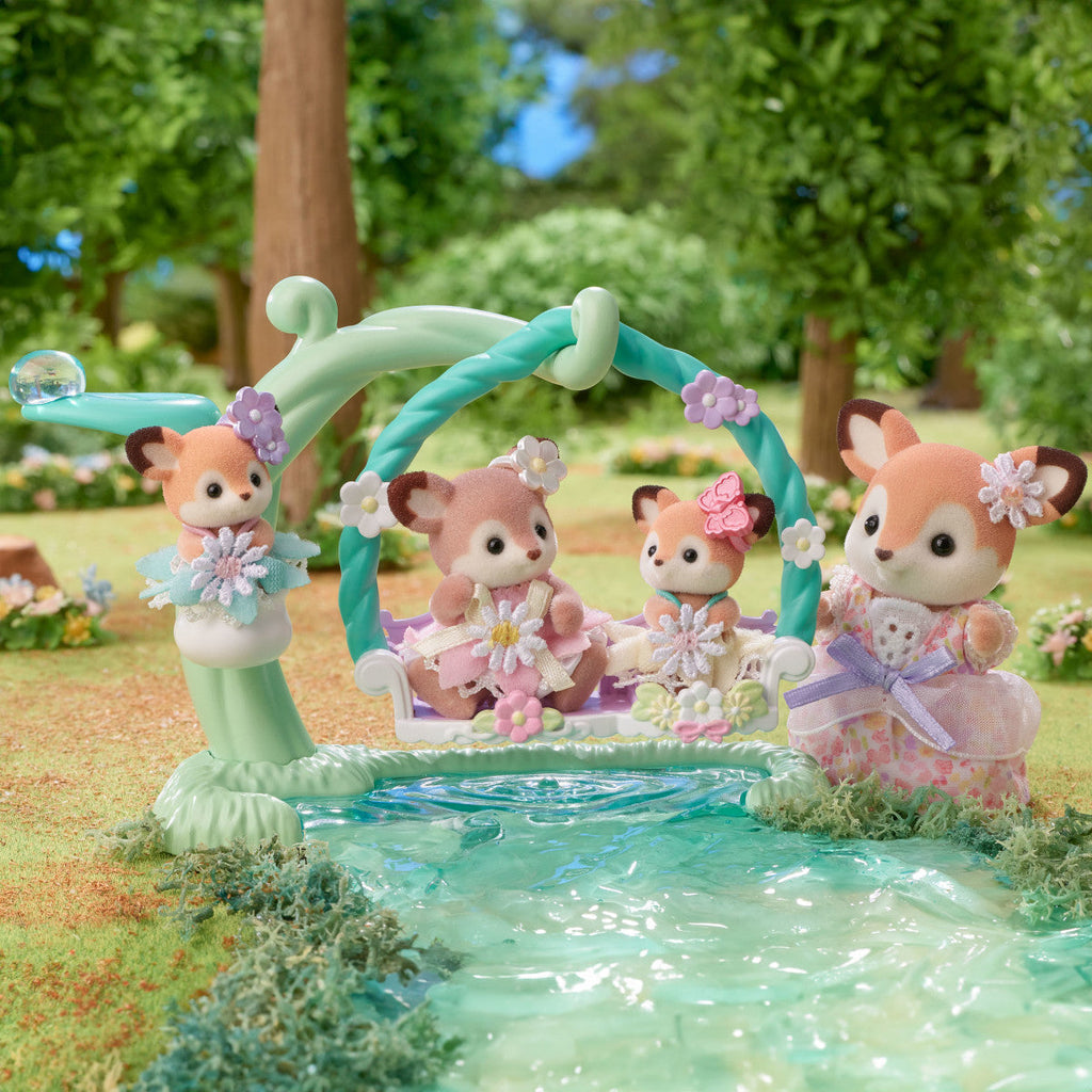 Calico Critter Deer Babies -Floral Swing Set - Image 3
