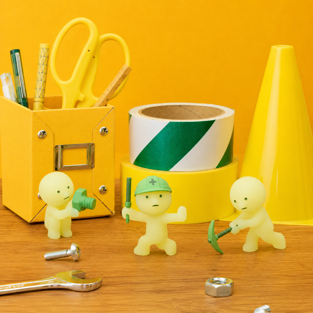 Smiski Mini Figure Construction Series | Glow-in-the-Dark Collectible Figures