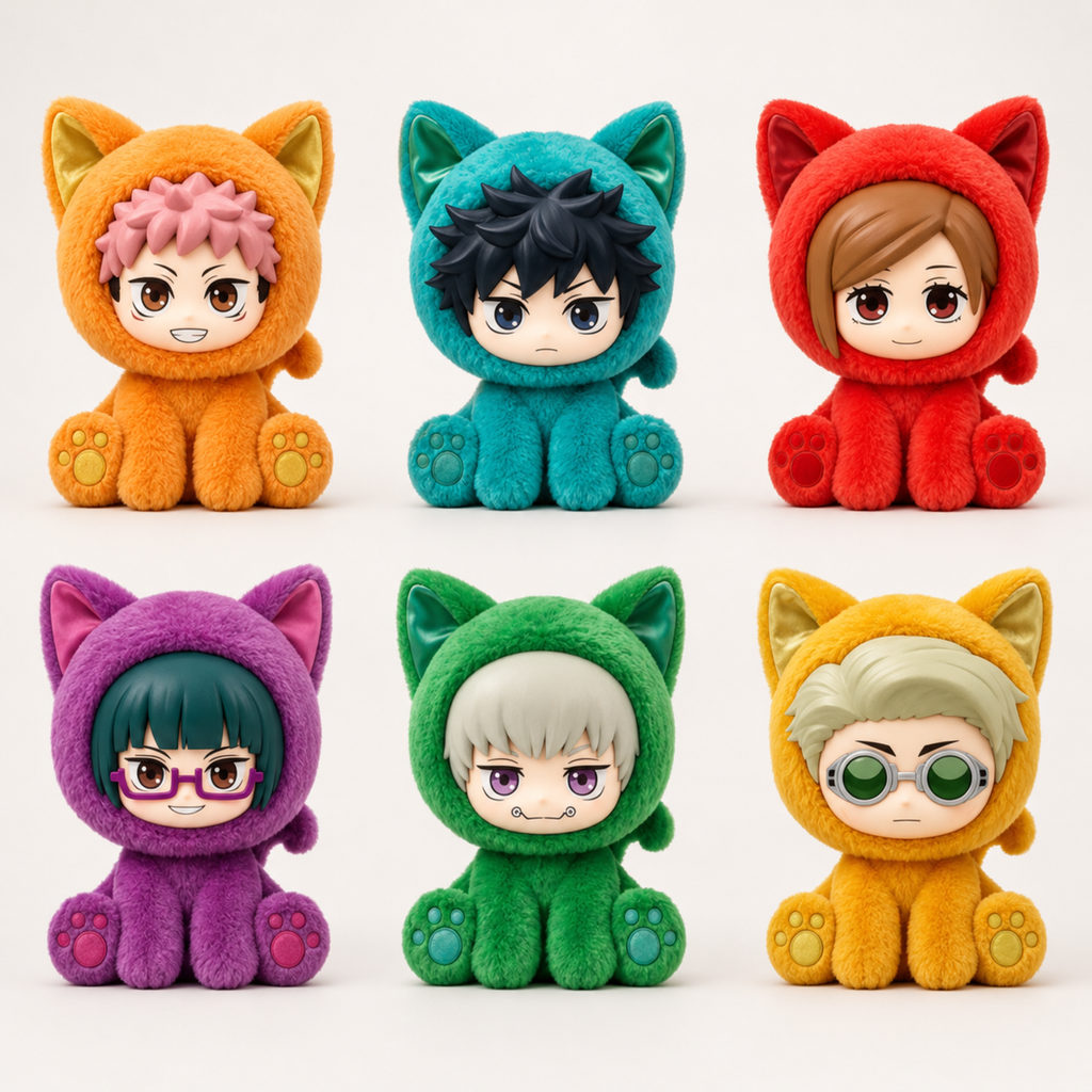Original Eaki Jujutsu Kaisen Sitting Cat Party Cover Figure Blind Box Vol.1 Vol.2 Anime Character Figure