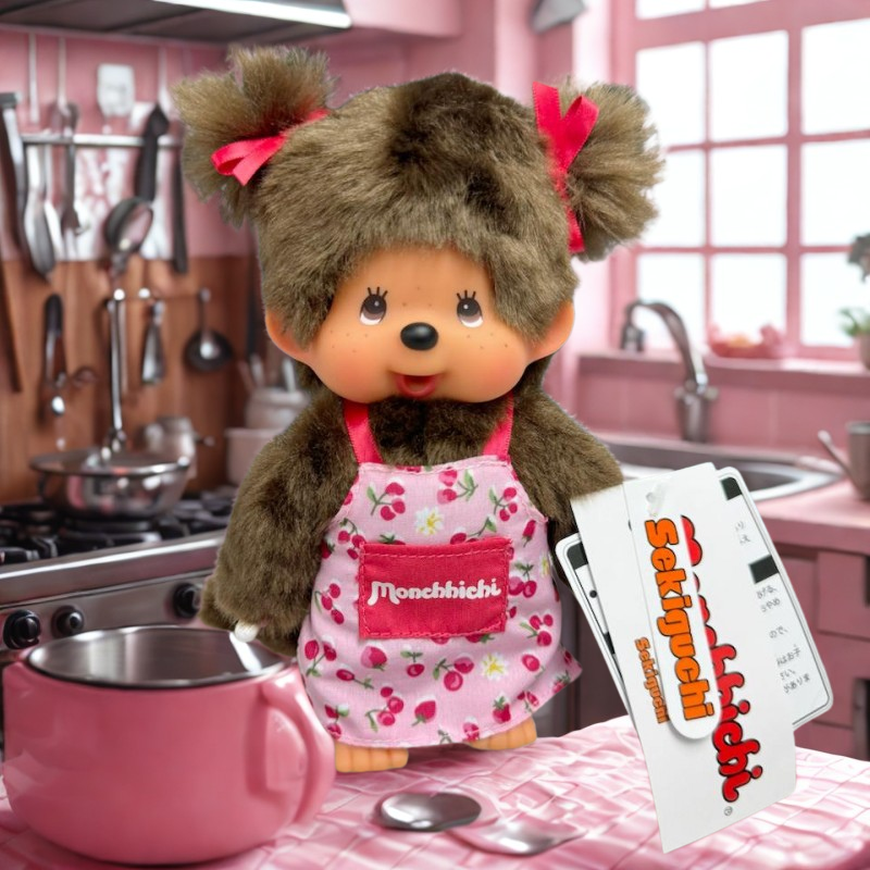 Monchhichi Flower Apron Girl Standing - Image 1
