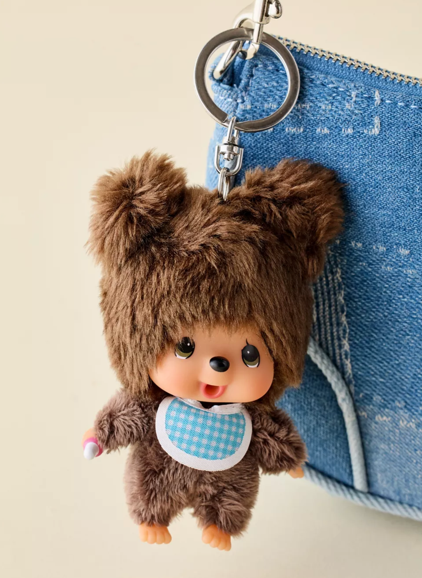 Monchhichi Friends Kuma Plush Keychain - Image 3