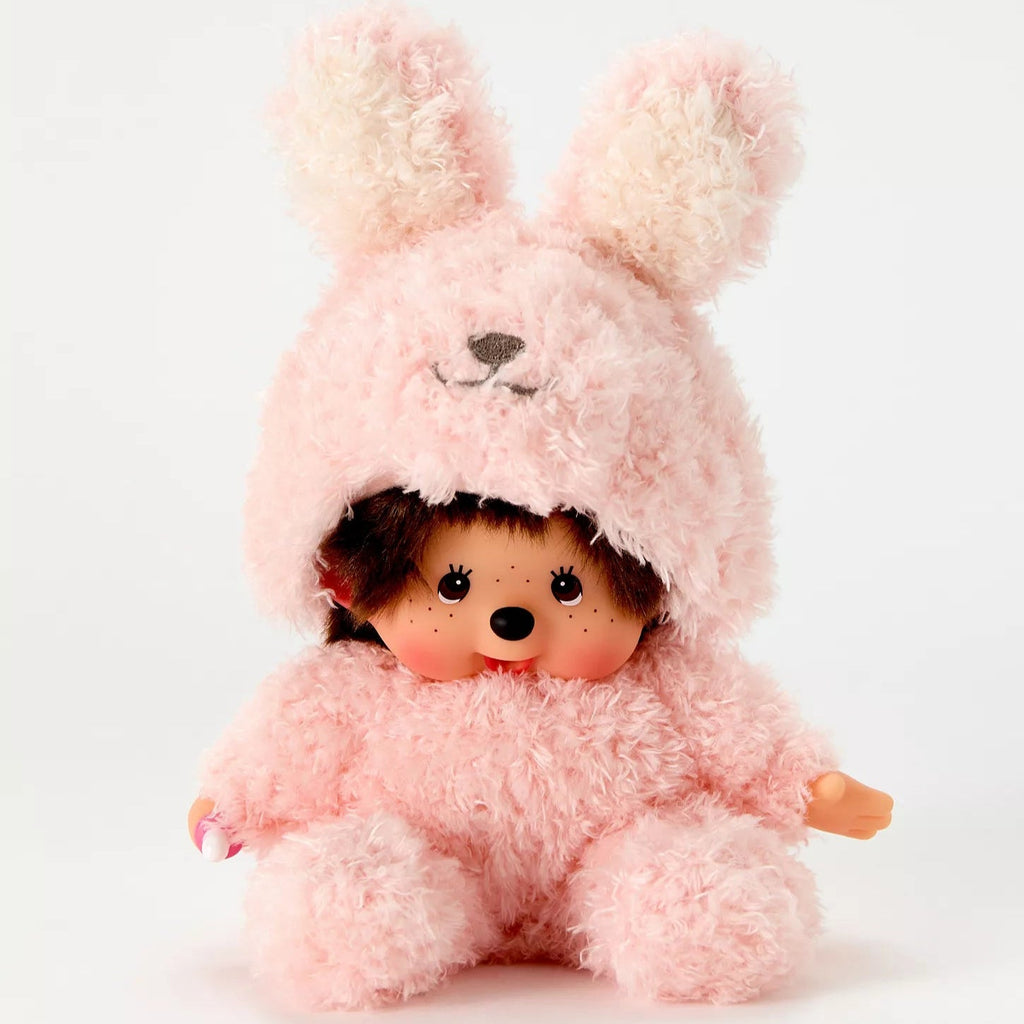 Sekiguchi Monchhichi Sitting Fluffy Rabbit Doll Plush - Image 1