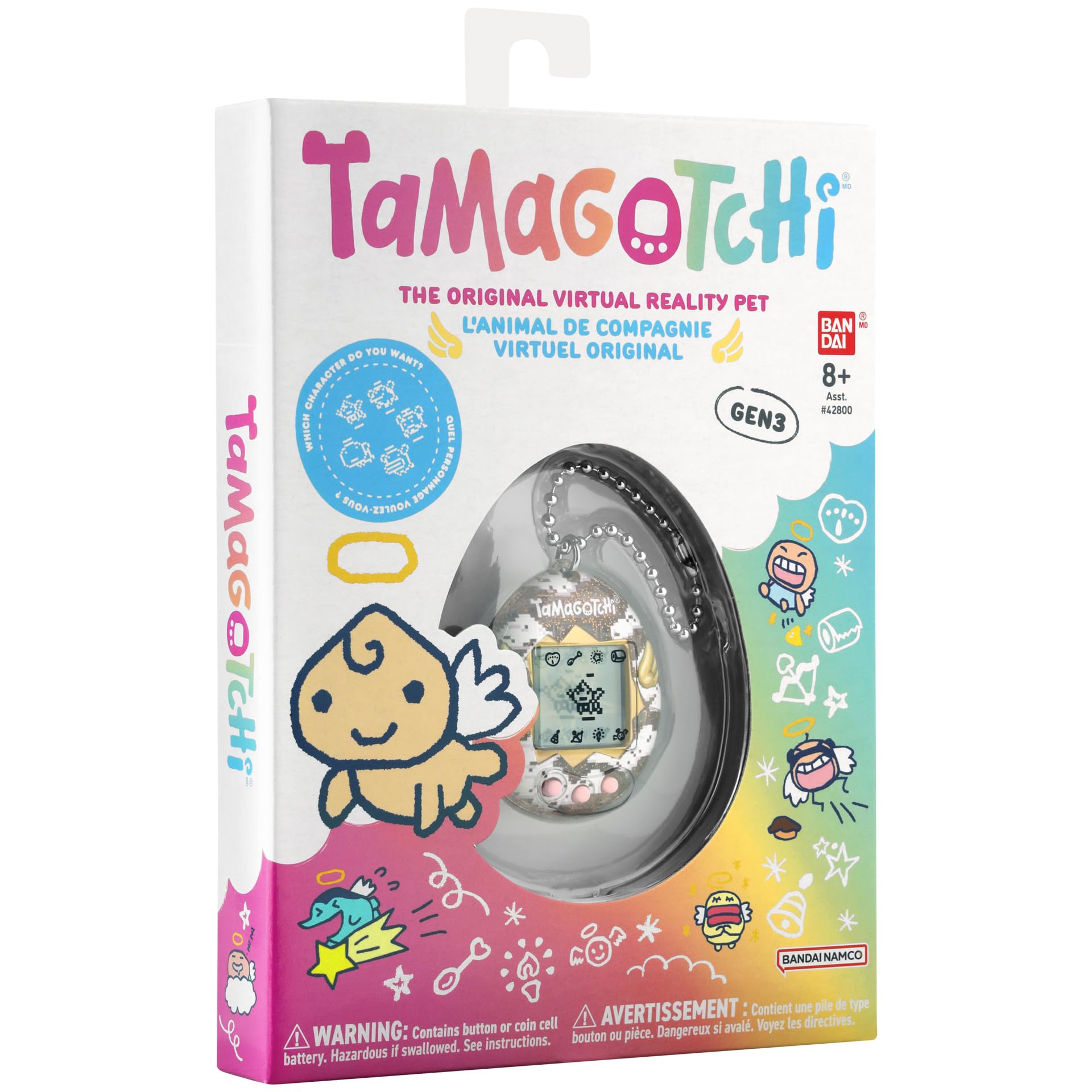 TAMAGOTCHI Bandai Angel Digital Pet with Angel Shell | Raise Your Obaketchi - Image 11