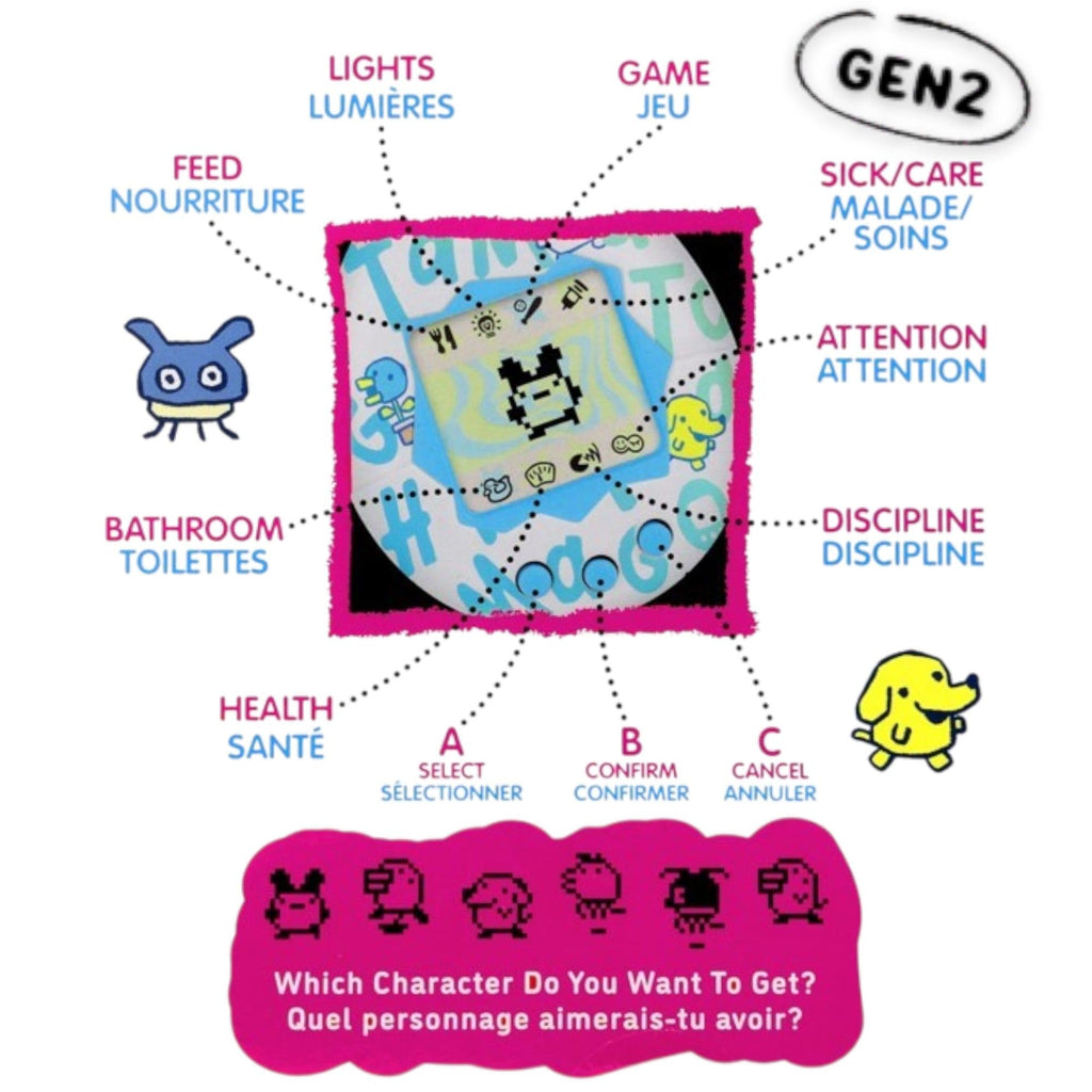 TAMAGOTCHI Bandai Original Tama Picnic Digital Pet with Gen 2 Programming - Image 6